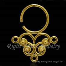 Gold Plated Nase Piercing indische Nasenringe